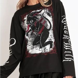 Blackmilk “MERRY KRAMPUS LONG SLEEVE OVERSIZED BFT - LIMITED” Size Medium M NWT